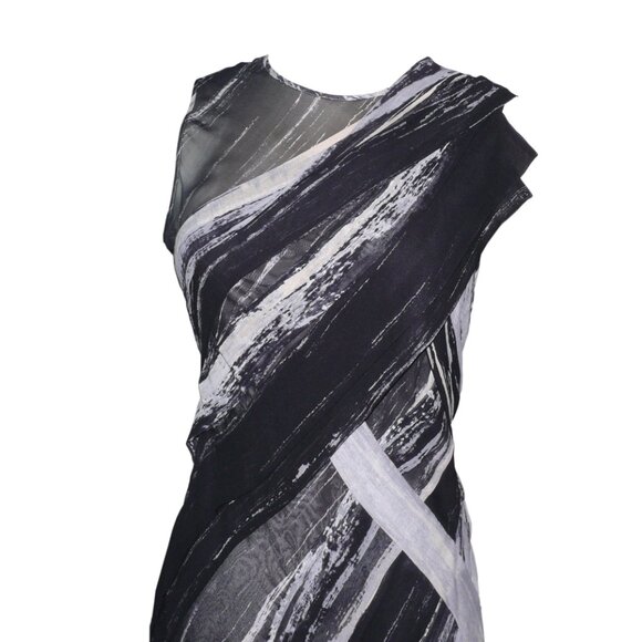 VINTAGE MAX AZRIA SPRING 2010 RUNWAY SILK MAXI DRESS w/FRONT SLIT NWT SZ S - Picture 6 of 11